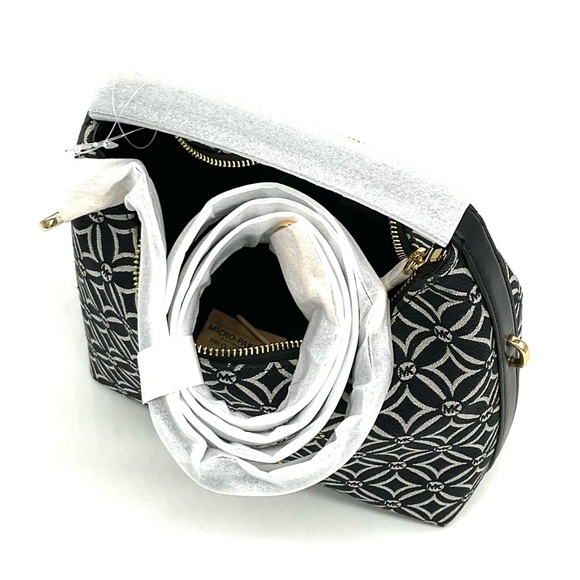 Michael Kors Ember Small Logo Jacquard Messenger Bag Black - Picture 8 of 11